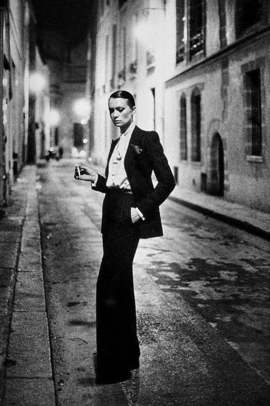 "Rue Aubriot, Parisian Street 1975" Vintage Silver Gelatin Print by Helmut Newton